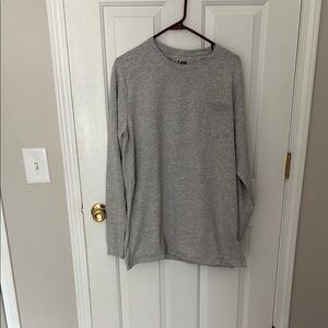 Lee Gray Long Sleeve Tee with Classic Crew Neck